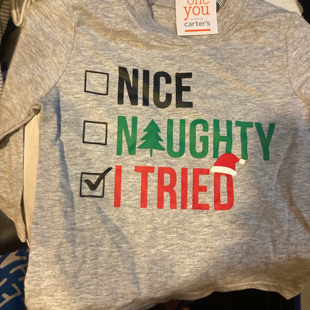 NWT Carter’s Christmas long sleeve tee. 18M. Never worn